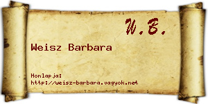 Weisz Barbara névjegykártya